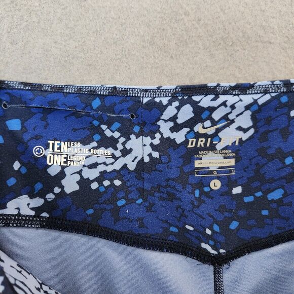 Womens Nike Dri-Fit‎ Legend Legging Recycled Poly Drift 3/4 Crop  Blue Pattern - Picture 10 of 14